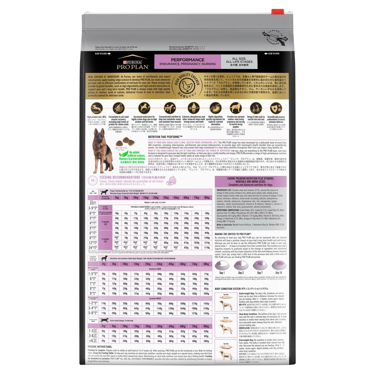 Pro Plan All Size Performance Chicken Formula - PetPost Australia
