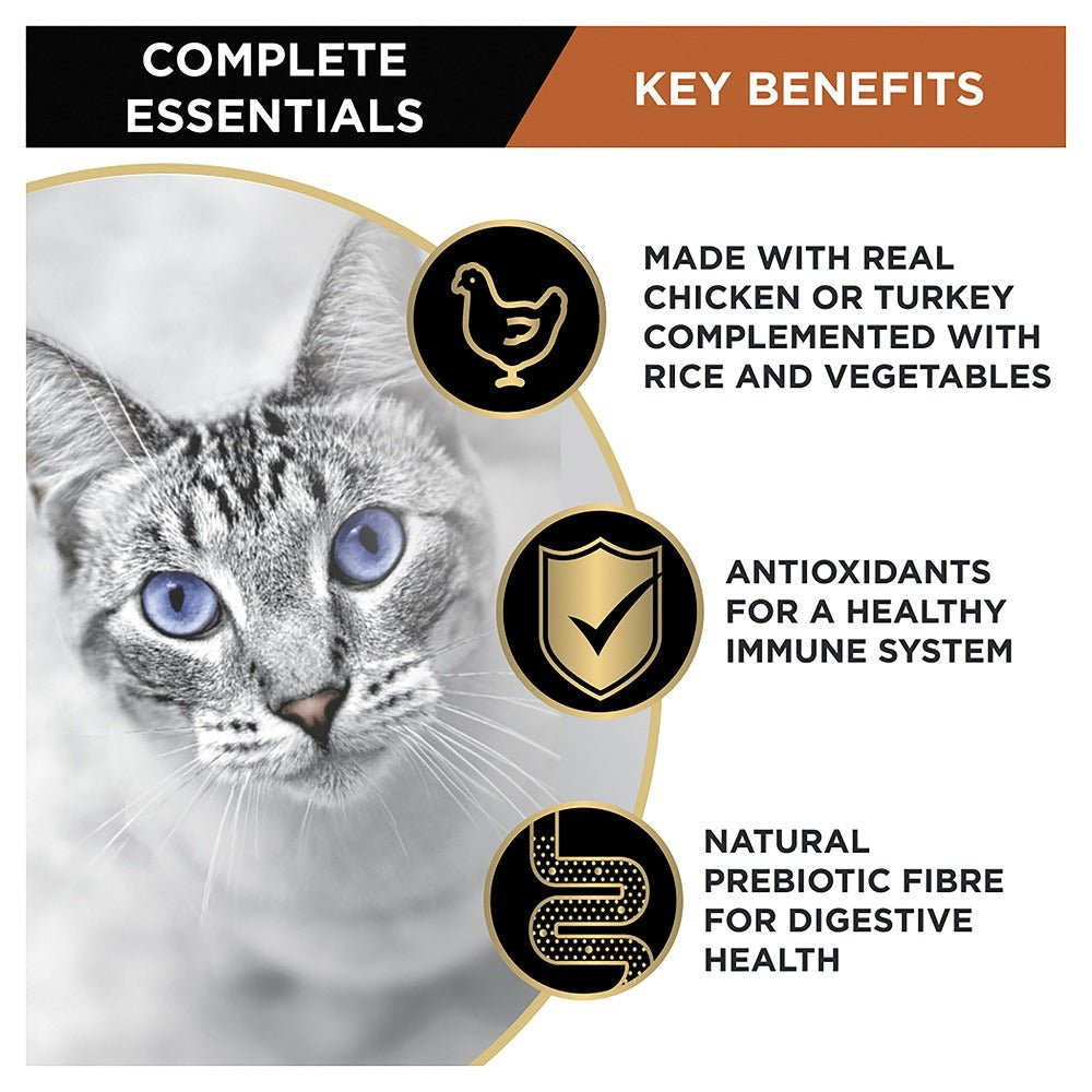 Pro Plan Complete Essentials Poultry Favouites Wet Cat Food 24x85g - PetPost Australia