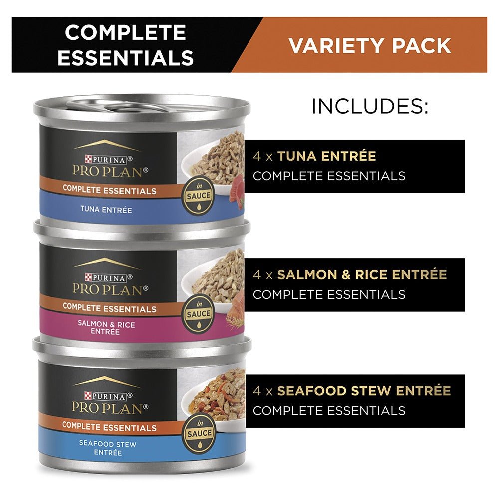 Pro Plan Complete Essentials Seafood Mix Wet Cat Food 12x85g - PetPost Australia