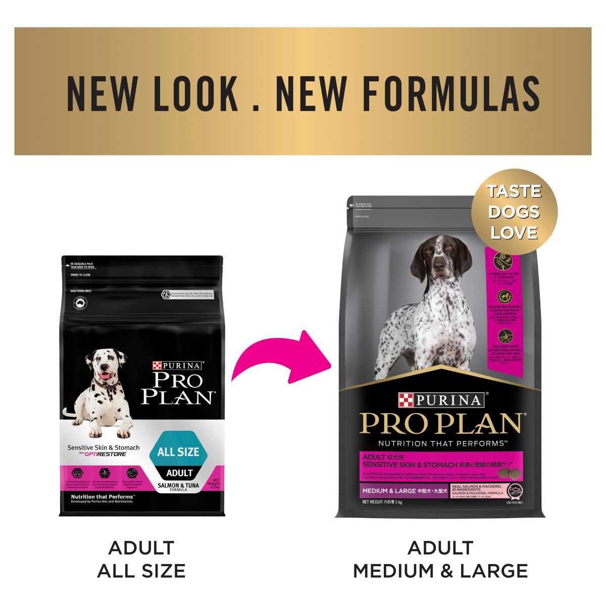 Pro Plan Medium/Large Breed Adult Sensitive Skin & Stomach Formula - PetPost Australia