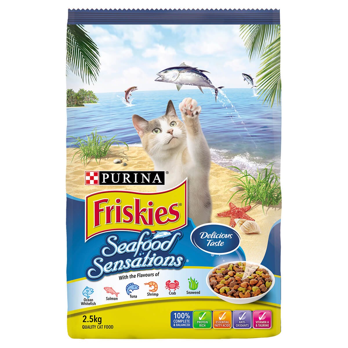 Purina Friskies Seafood Sensations Adult Dry Cat Food - PetPost Australia