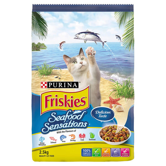 Purina Friskies Seafood Sensations Adult Dry Cat Food - PetPost Australia