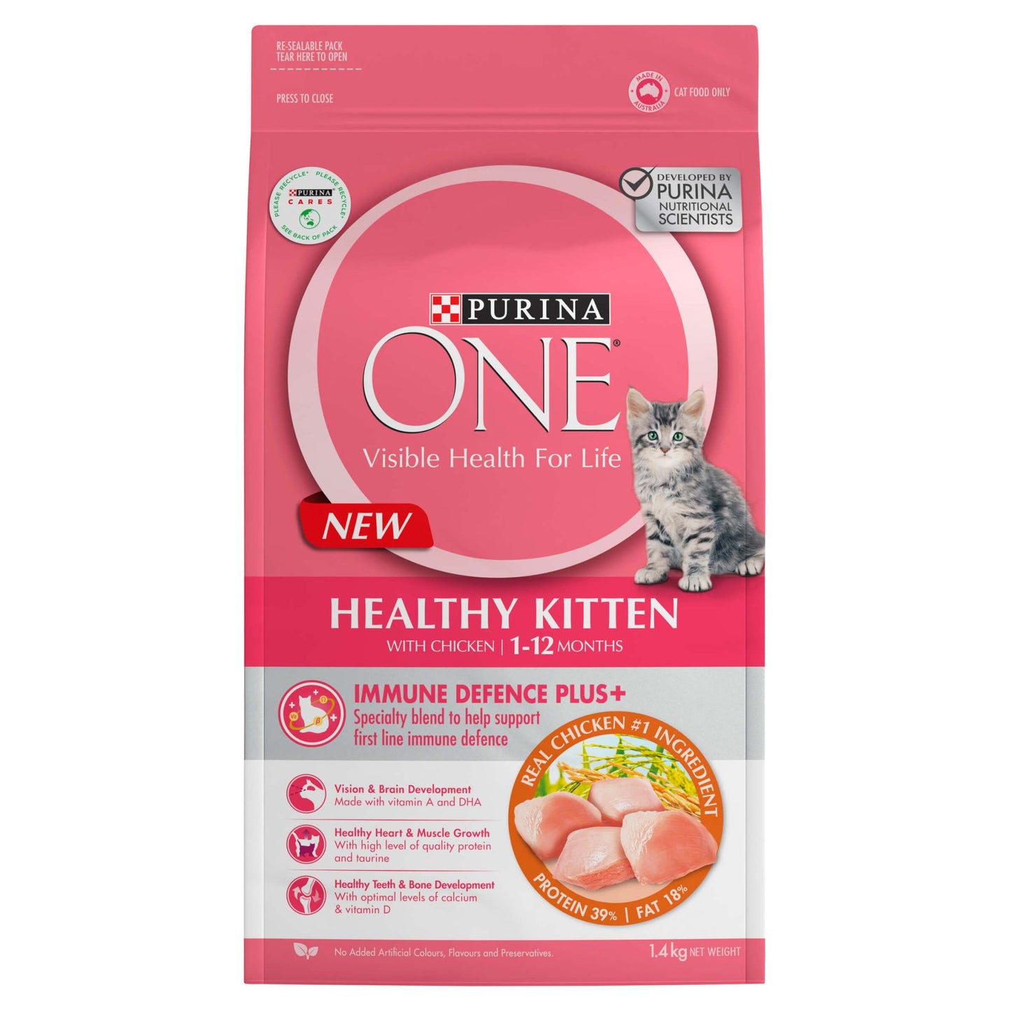 Purina One Kitten Chicken Dry Cat Food 1.4Kg - PetPost Australia