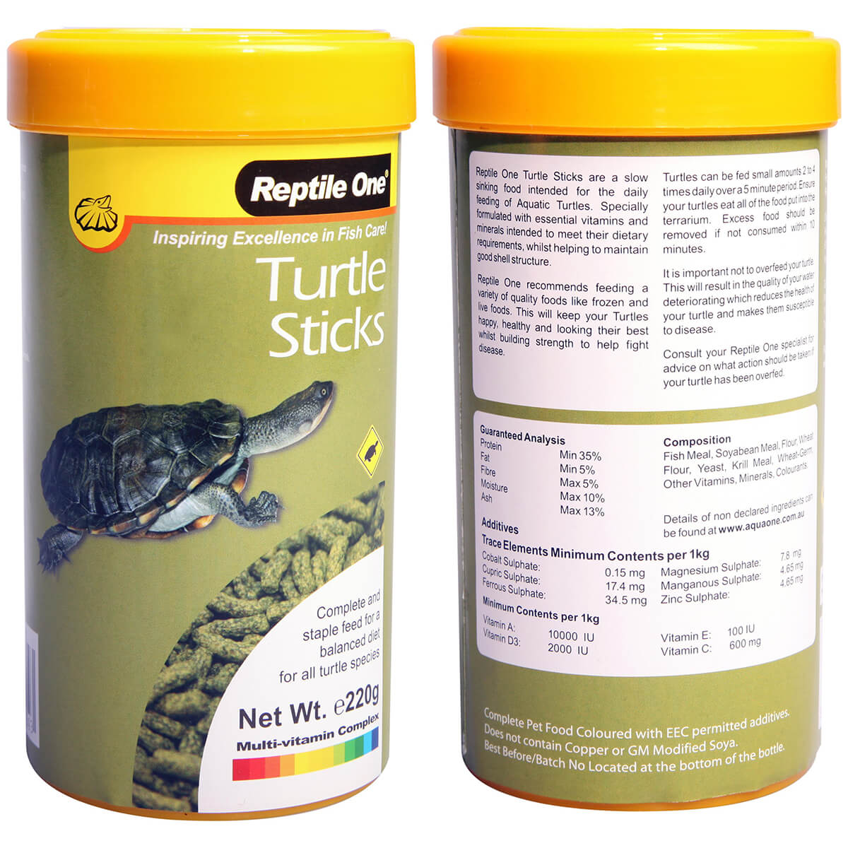 Reptile One Turtle Sticks Slow Sinking Turtle Food 220g - PetPost Australia