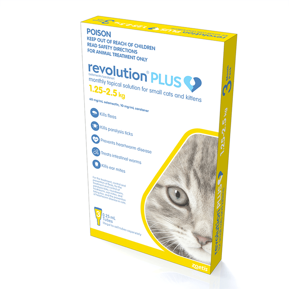 Revolution Plus Flea & Tick Treatment 1.25-2.5kg Cat - PetPost Australia