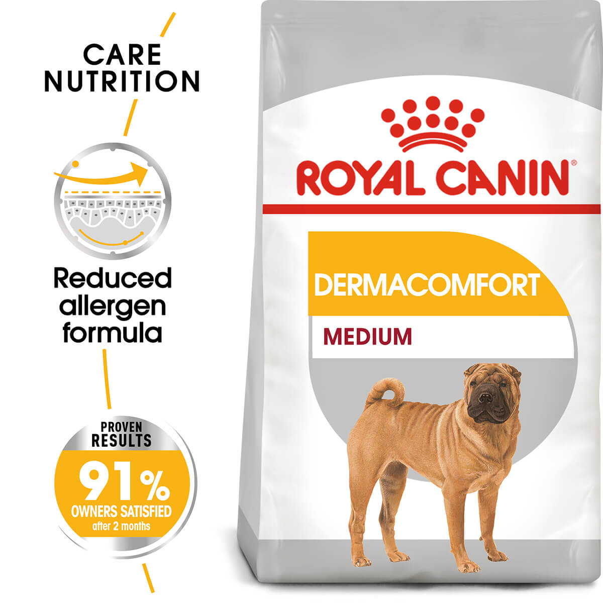 Royal Canin Dermacomfort Medium Adult Dry Dog Food - PetPost Australia