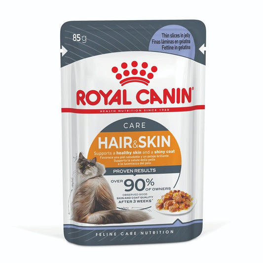 Royal Canin Hair & Skin Jelly Adult Wet Cat Food 85g - PetPost Australia