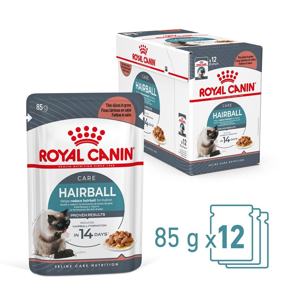 Royal Canin Hairball Care Gravy Adult Wet Cat Food 85g - PetPost Australia