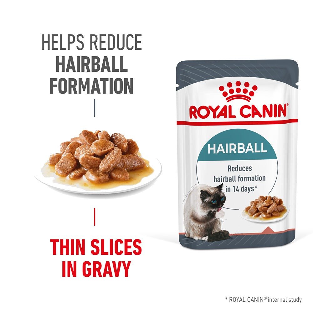 Royal Canin Hairball Care Gravy Adult Wet Cat Food 85g - PetPost Australia