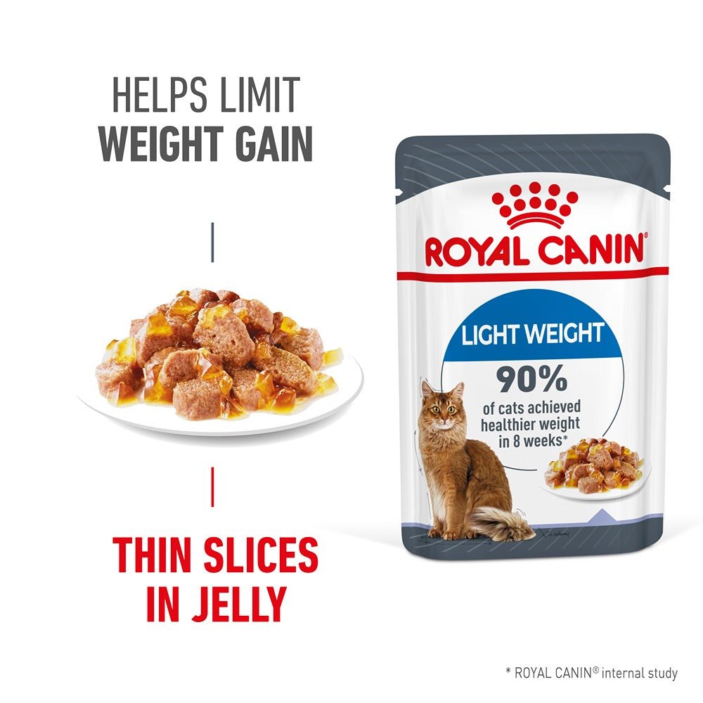 Royal Canin Light Weight Care Jelly Adult Wet Cat Food 85g - PetPost Australia