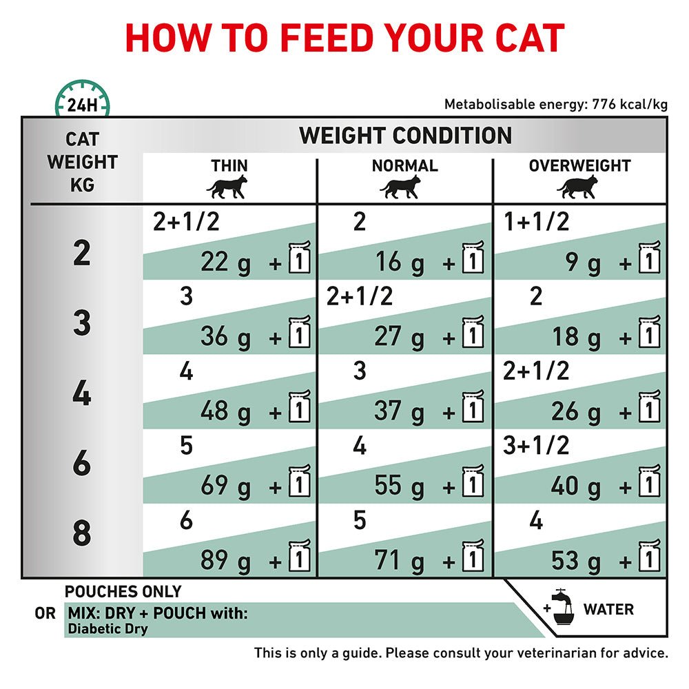 Royal Canin Veterinary Diabetic Adult Wet Cat Food Pouches - PetPost Australia