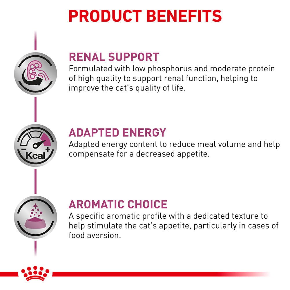 ROYAL CANIN VETERINARY DIET Renal Chicken Adult Wet Cat Food Pouches - PetPost Australia