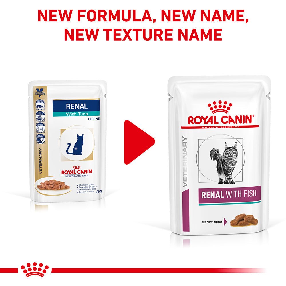 ROYAL CANIN VETERINARY DIET Renal Fish Adult Wet Cat Food Pouches - PetPost Australia