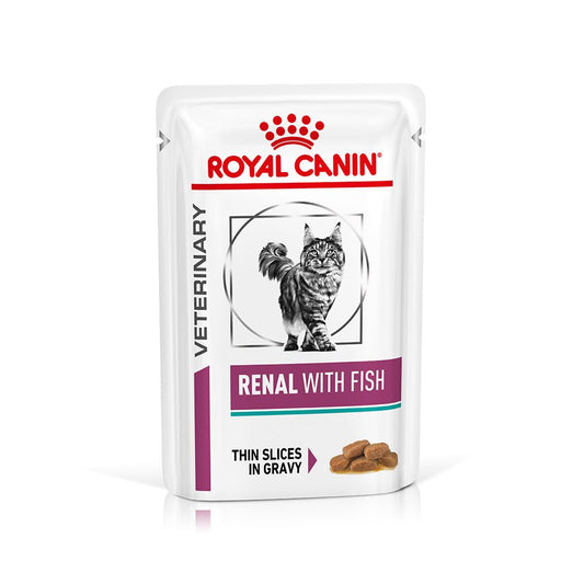 ROYAL CANIN VETERINARY DIET Renal Fish Adult Wet Cat Food Pouches - PetPost Australia