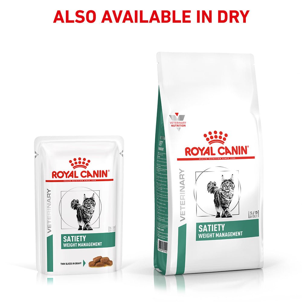 Royal Canin Veterinary Satiety Adult Wet Cat Food Pouches 85G - PetPost Australia