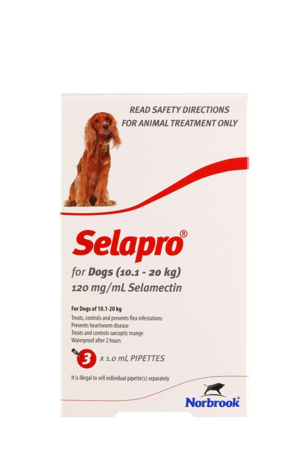 Selapro Flea & Worming Spot On Treatment 10.1-20kg Dog - PetPost Australia