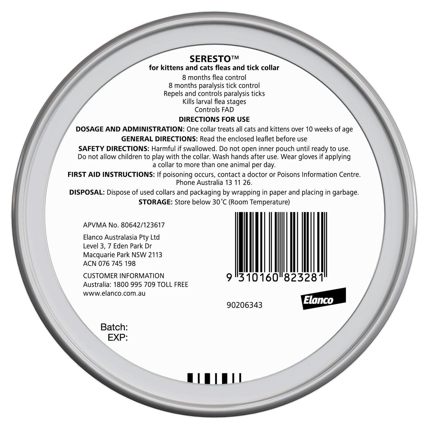 Seresto Flea Cat & Kitten Collar - PetPost Australia