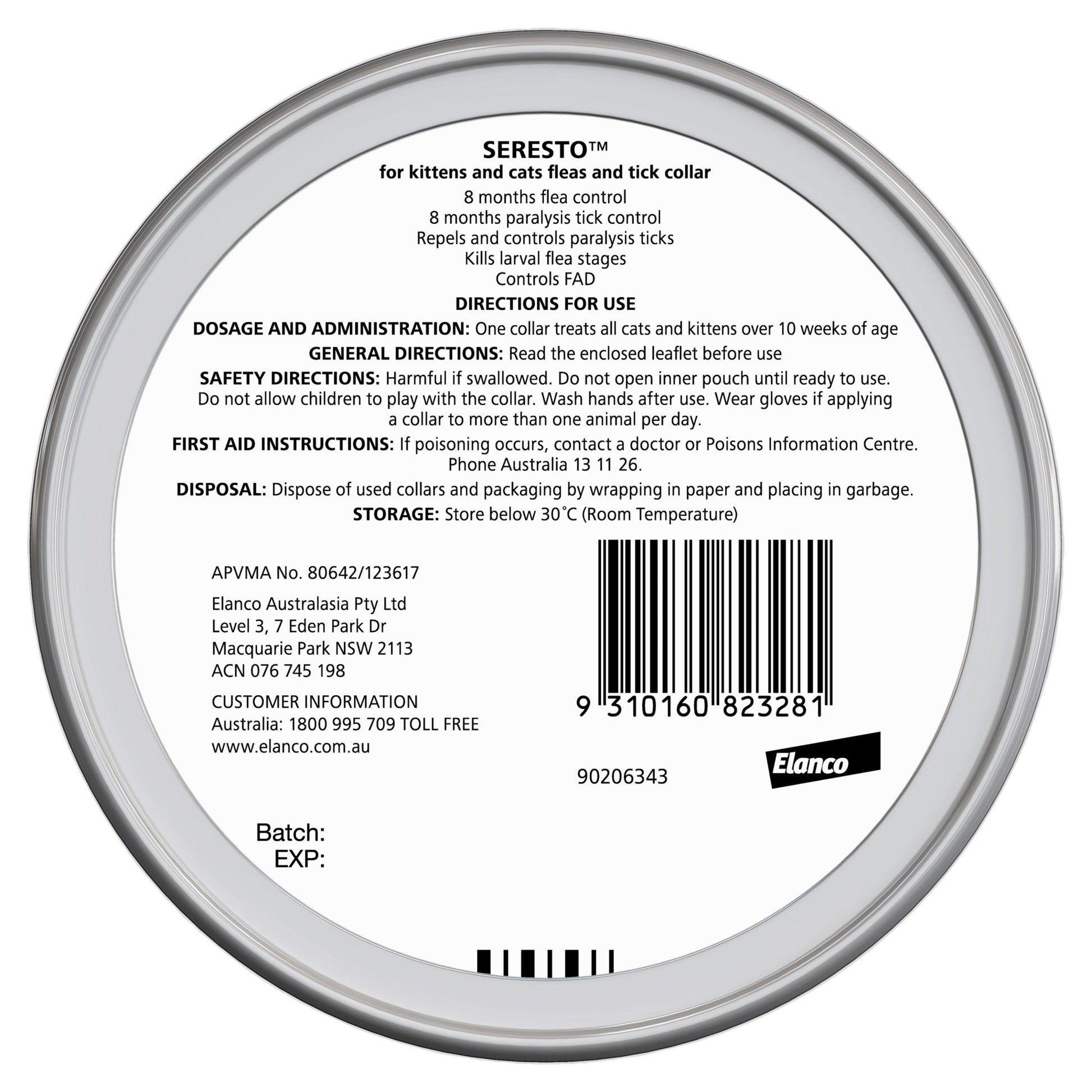 Seresto Flea Cat & Kitten Collar - PetPost Australia