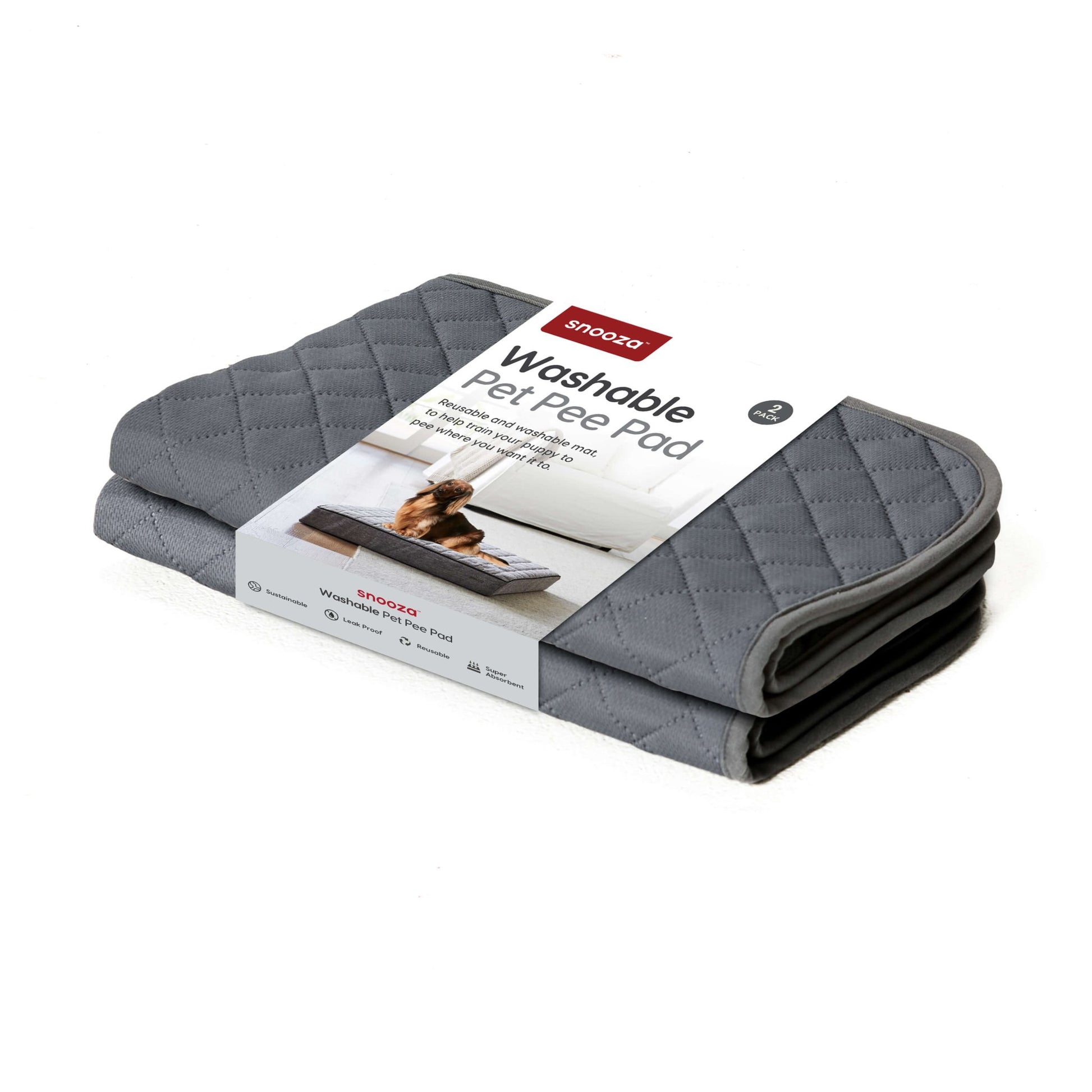 Snooza Washable Pee Pad Dark Grey 2pk - PetPost Australia