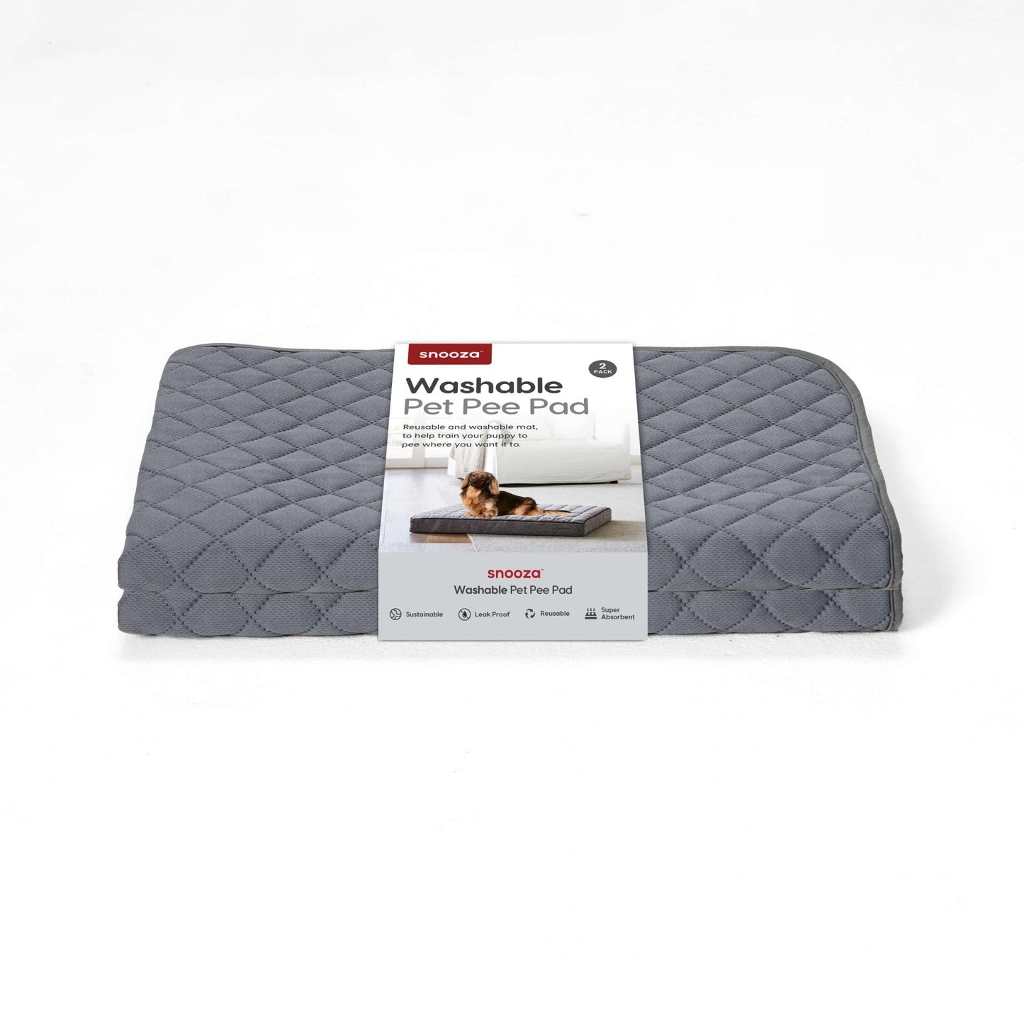 Snooza Washable Pee Pad Dark Grey 2pk - PetPost Australia
