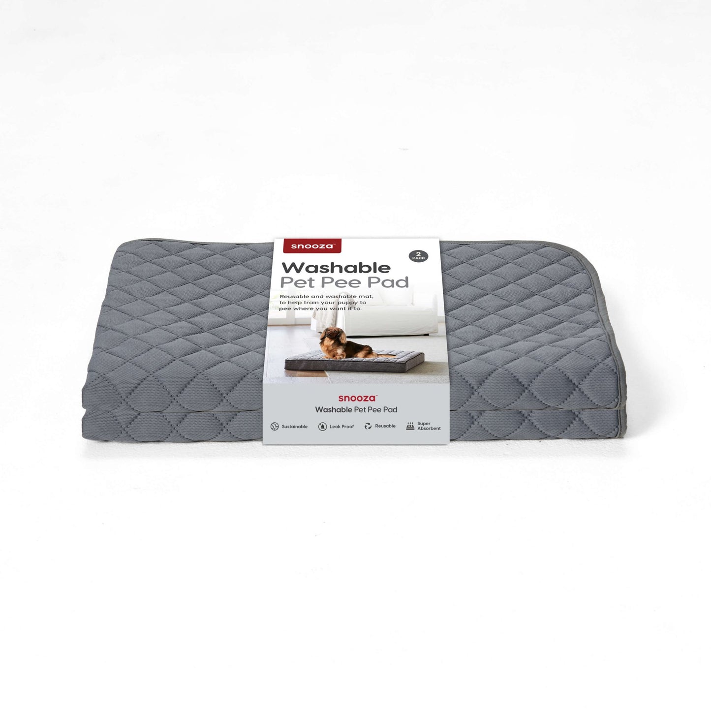 Snooza Washable Pee Pad Dark Grey 2pk - PetPost Australia