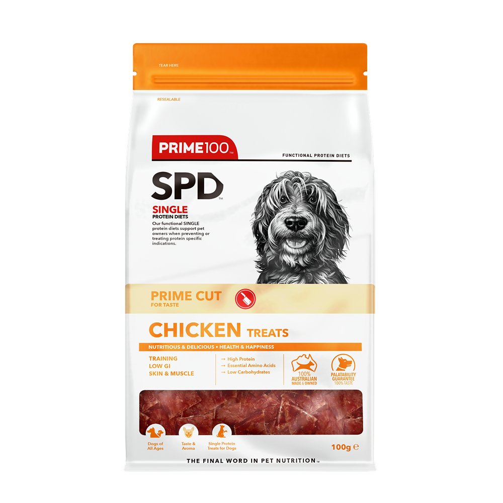SPD Prime Cut Chicken Dog Treats 100g - PetPost Australia