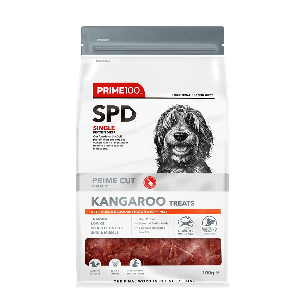 SPD Prime Cut Kangaroo Dog Treats 100g - PetPost Australia