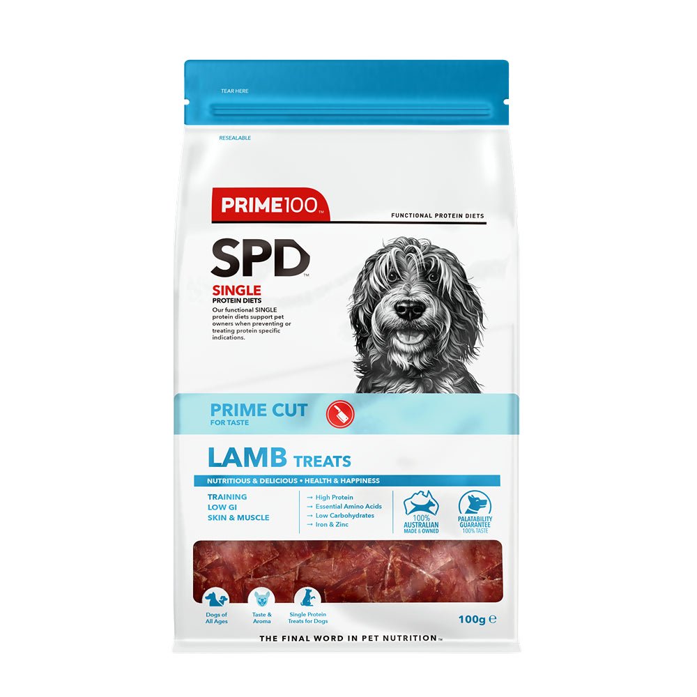 SPD Prime Cut Lamb Dog Treats 100g - PetPost Australia