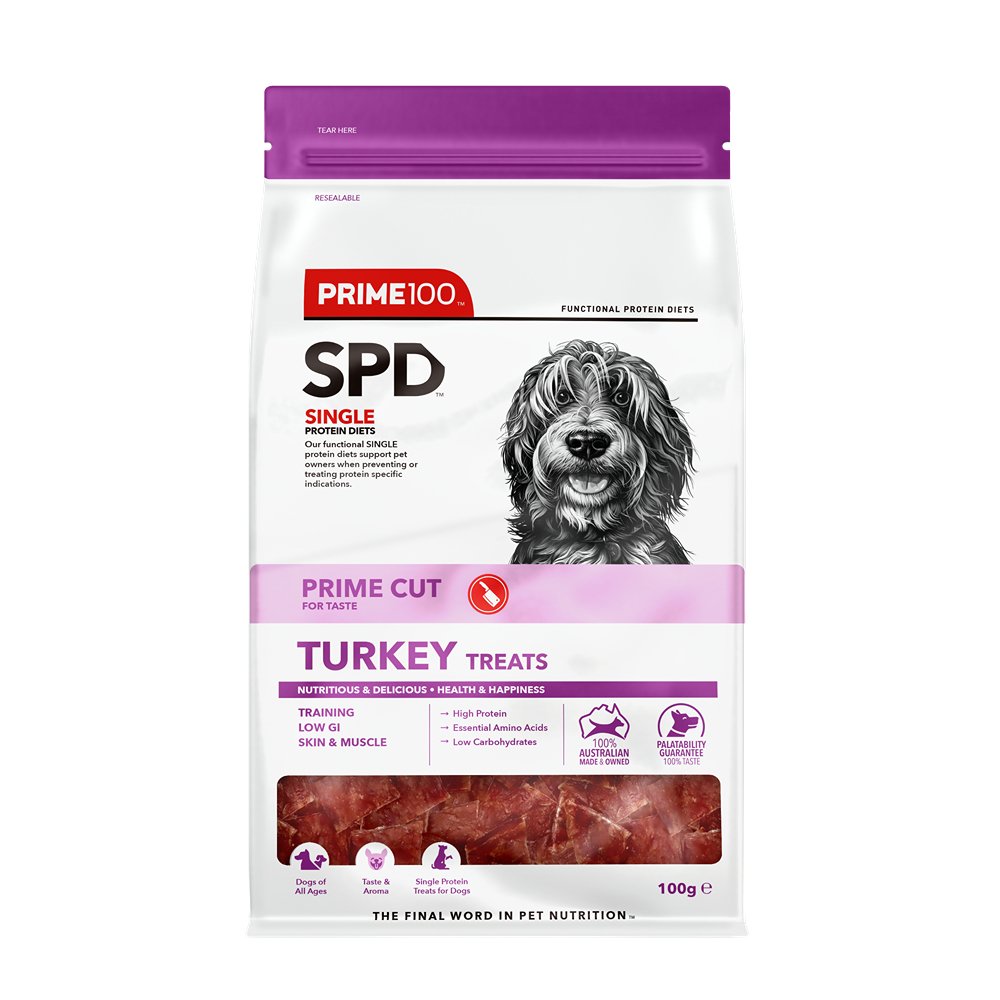 SPD Prime Cut Turkey Dog Treats 100g - PetPost Australia
