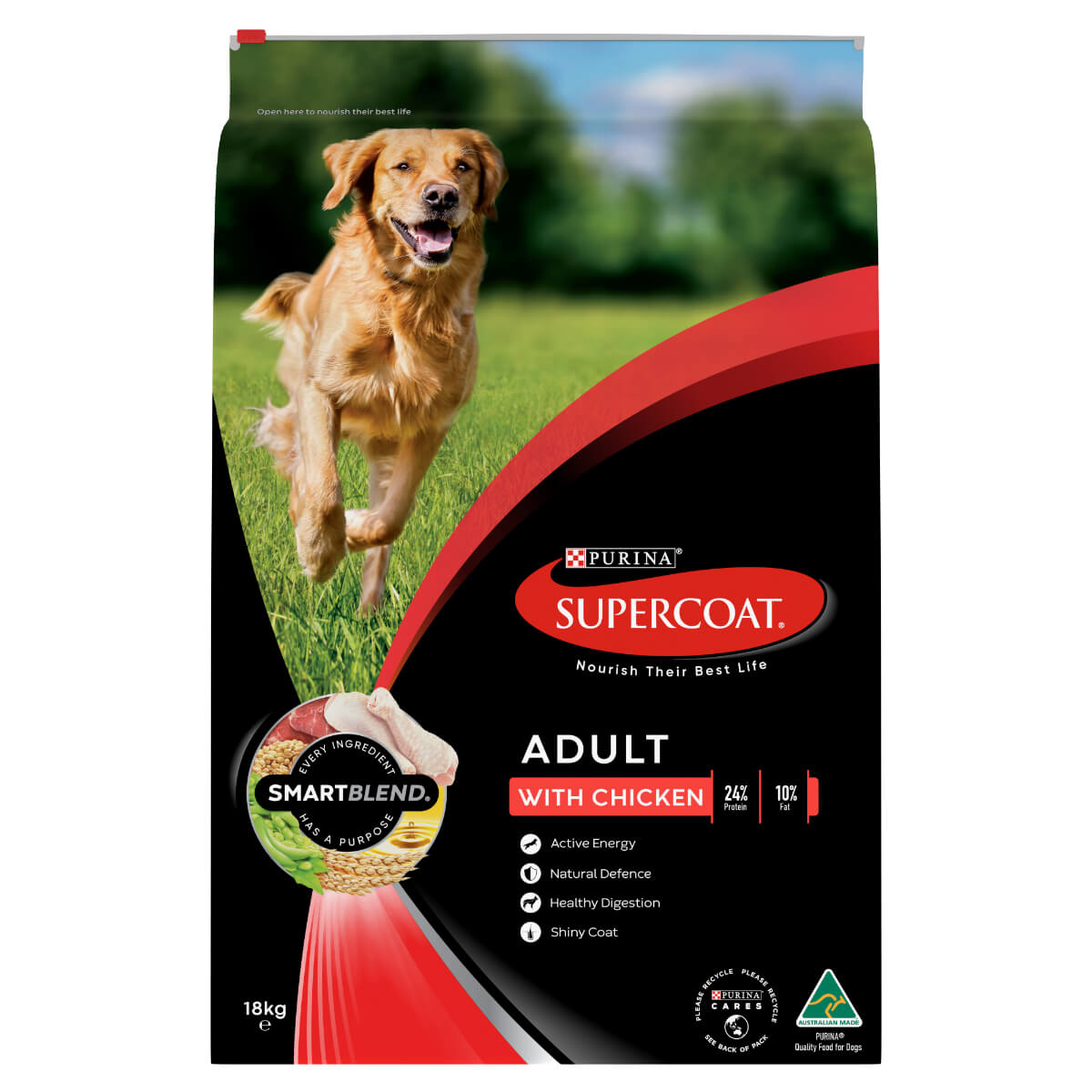 Supercoat Adult Chicken Dry Dog Food 18kg - PetPost Australia