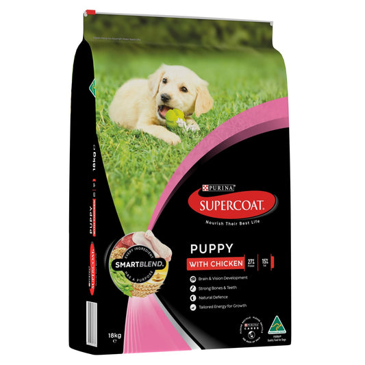 Supercoat Puppy Chicken Dry Dog Food 18kg - PetPost Australia