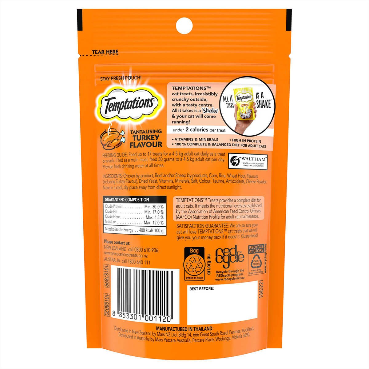 Temptations Tantalising Turkey Cat Treats 85g - PetPost Australia