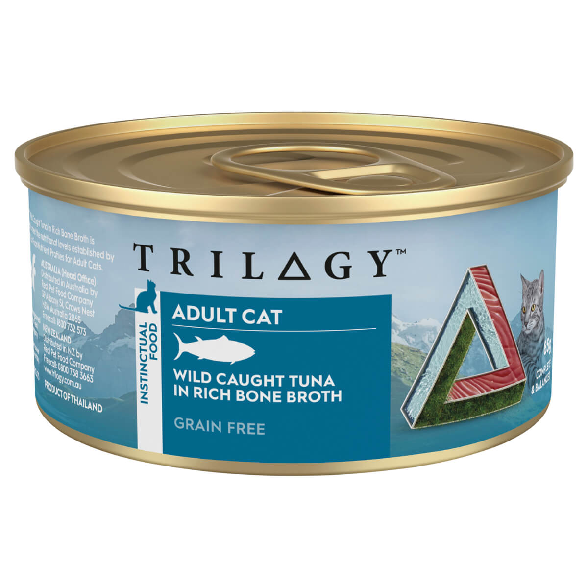 Trilogy Adult Wild Caught Tuna in Bone Broth Wet Cat Food 85g - PetPost Australia