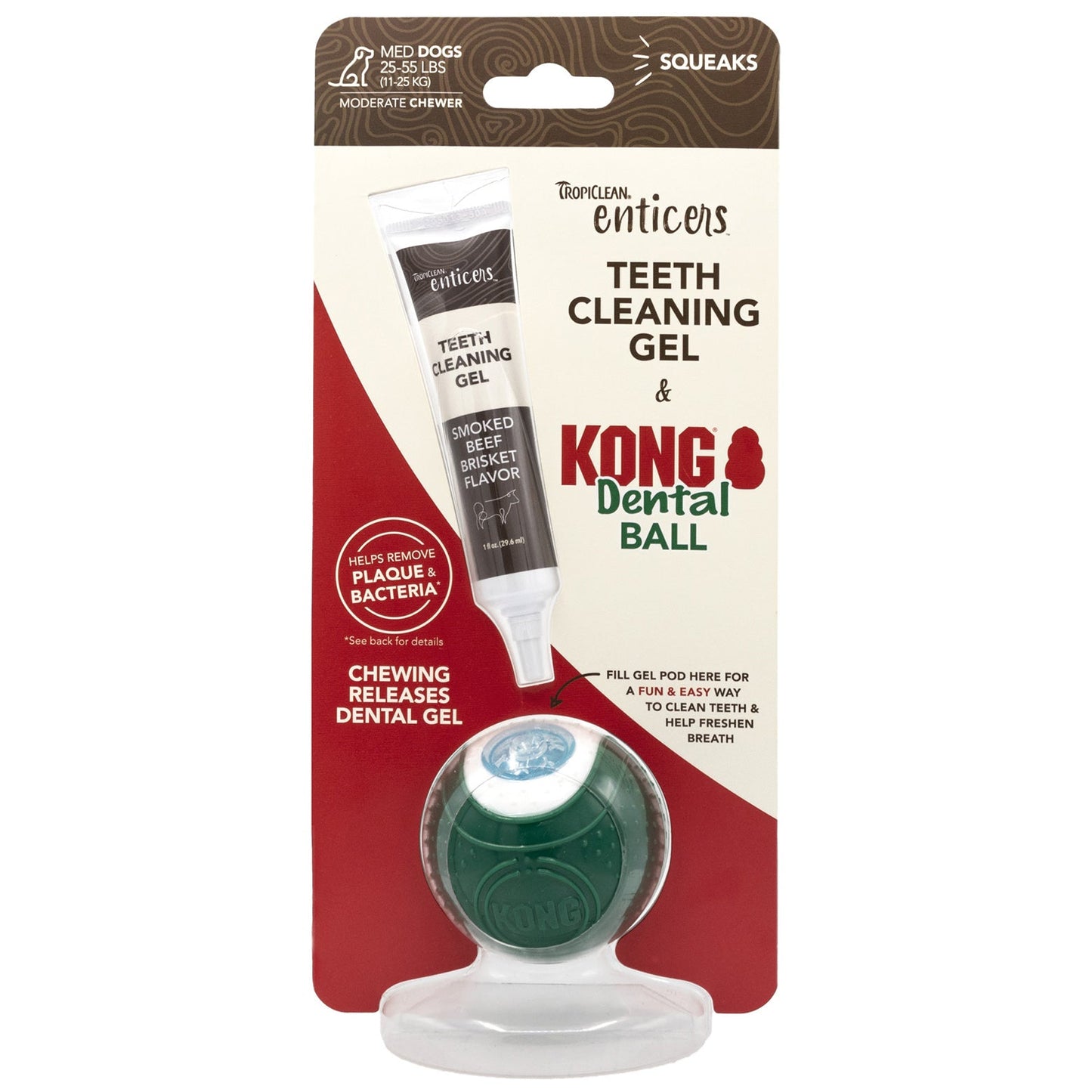 TropiClean Enticers Kong Dental Ball & Smoked Beef Brisket Gel - PetPost Australia