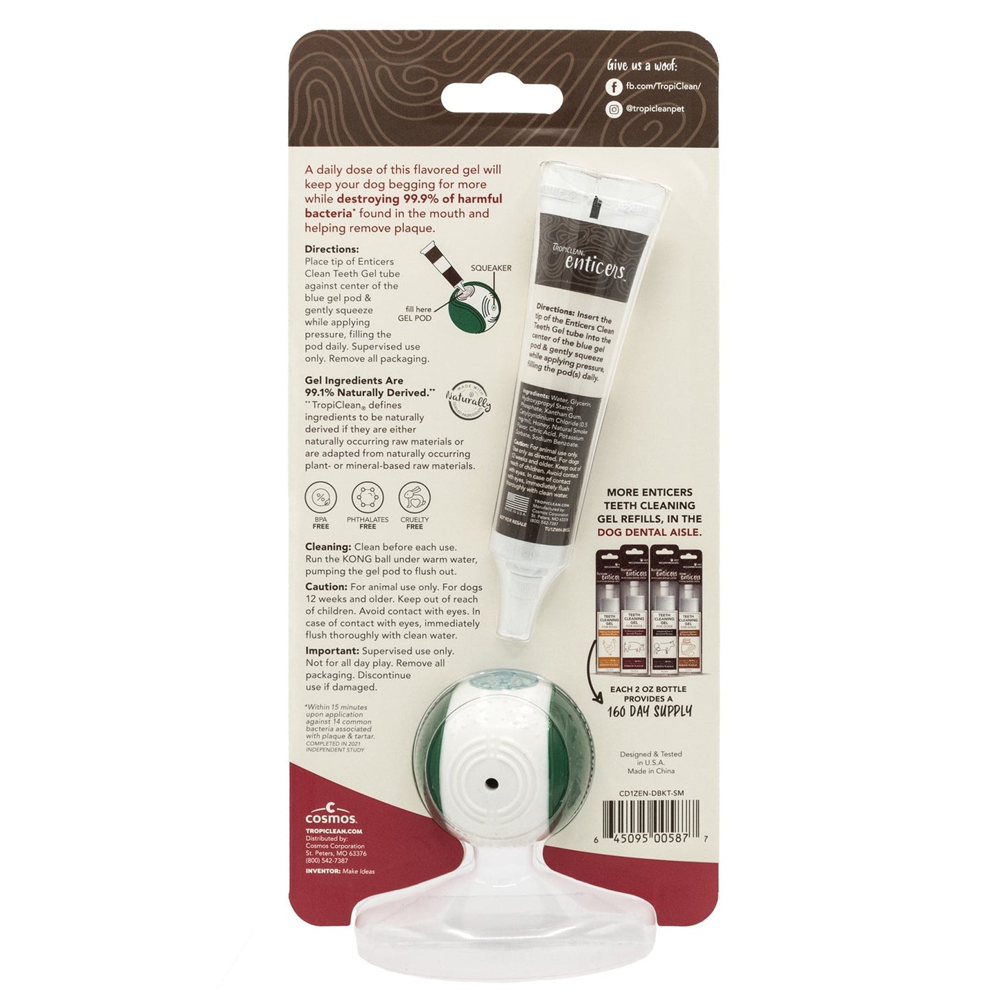 TropiClean Enticers Kong Dental Ball & Smoked Beef Brisket Gel - PetPost Australia
