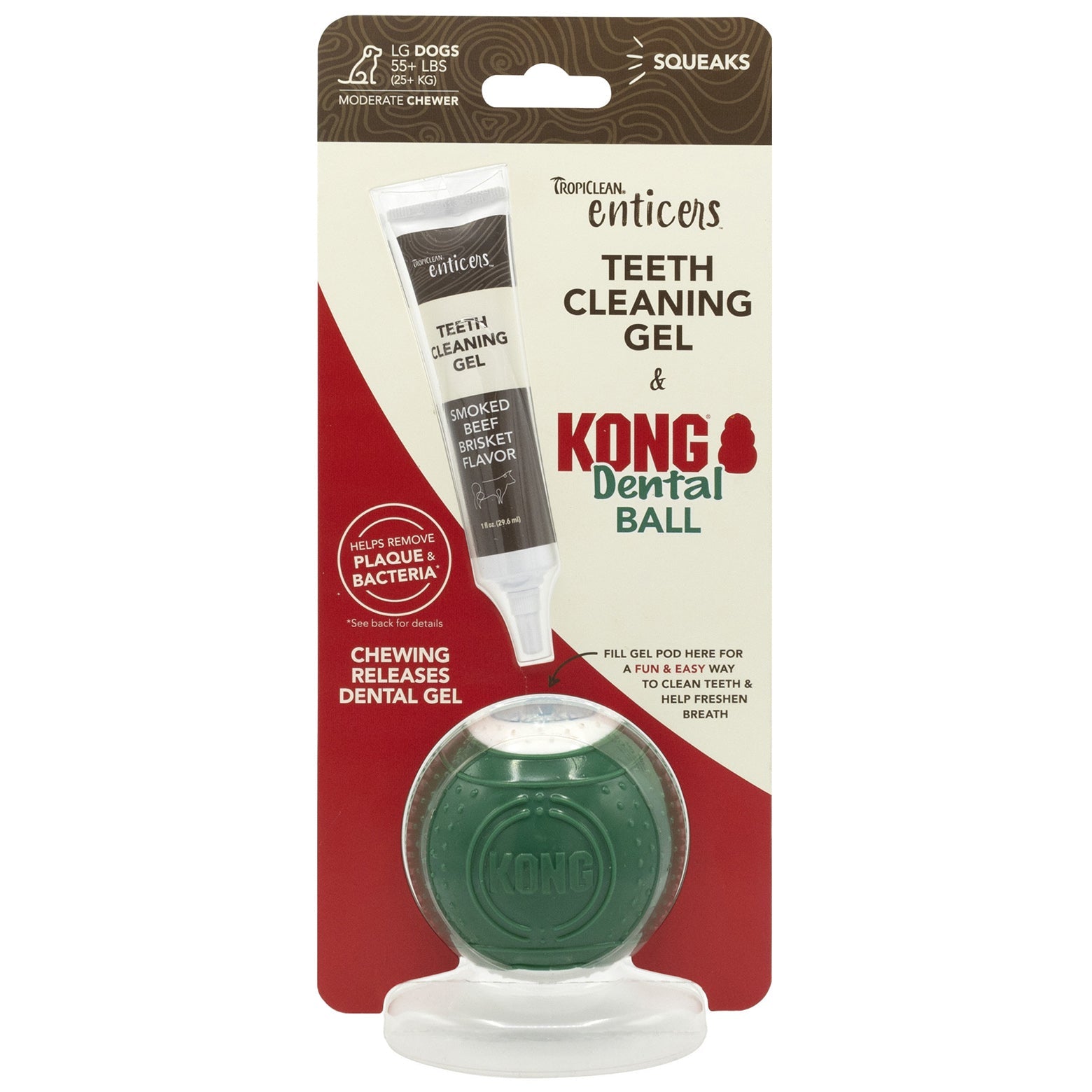 TropiClean Enticers Kong Dental Ball & Smoked Beef Brisket Gel - PetPost Australia