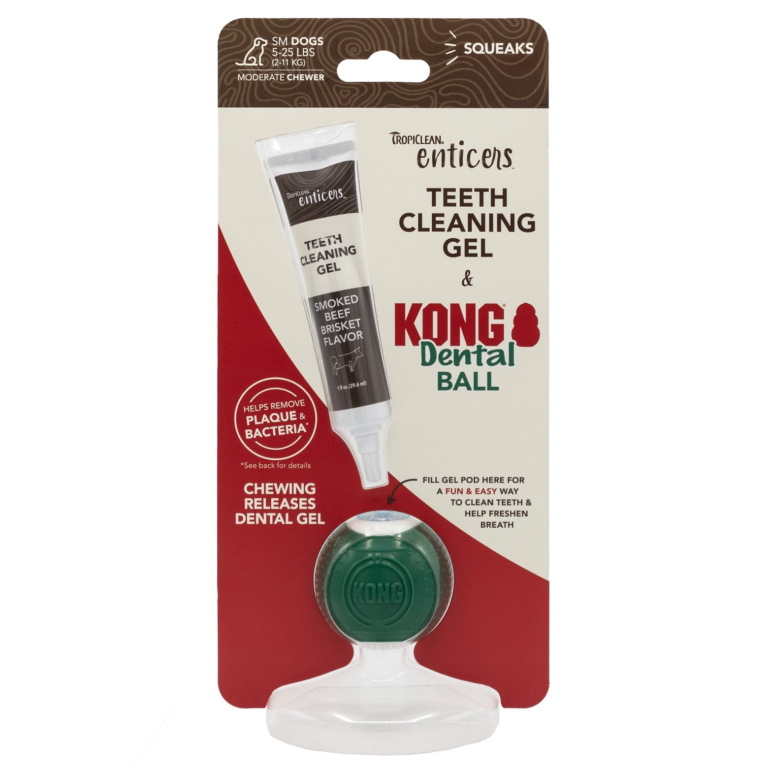 TropiClean Enticers Kong Dental Ball & Smoked Beef Brisket Gel - PetPost Australia