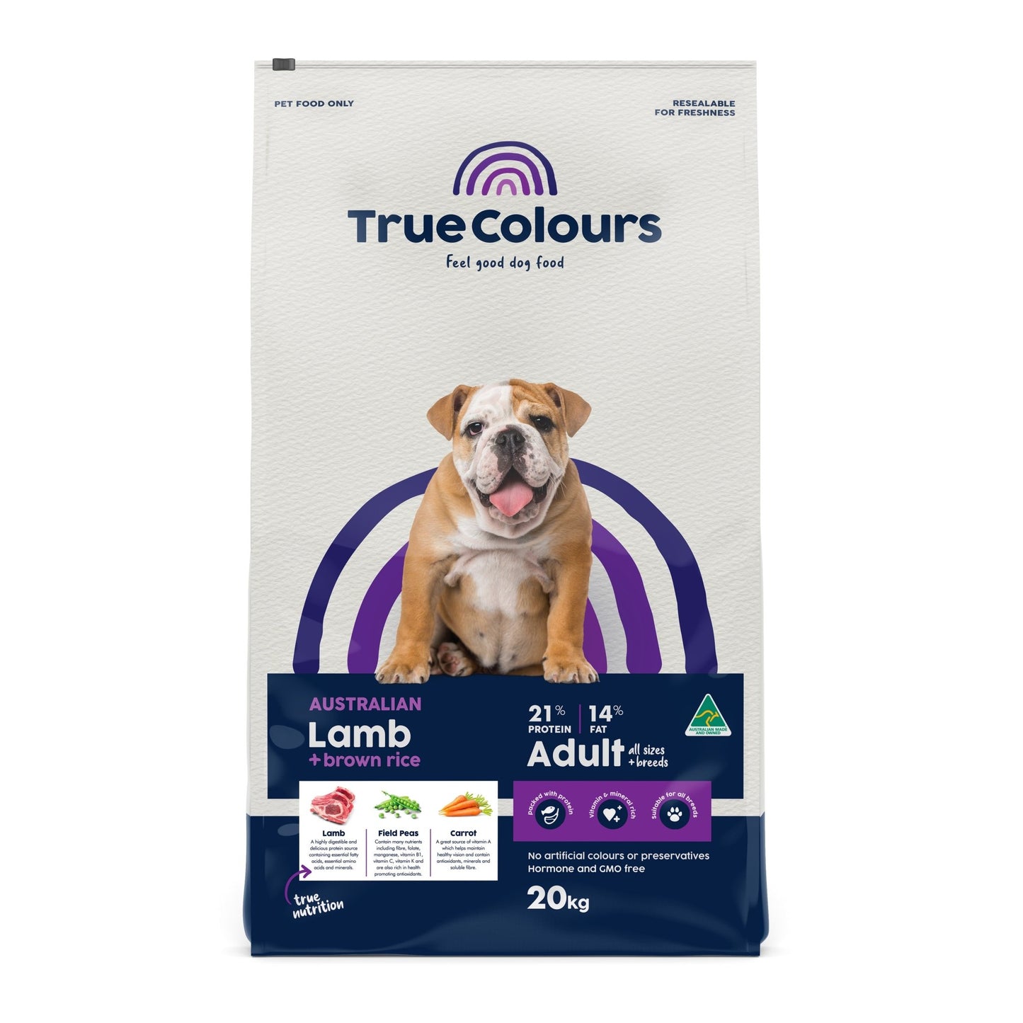 True Colours Adult Lamb & Brown Rice - PetPost Australia