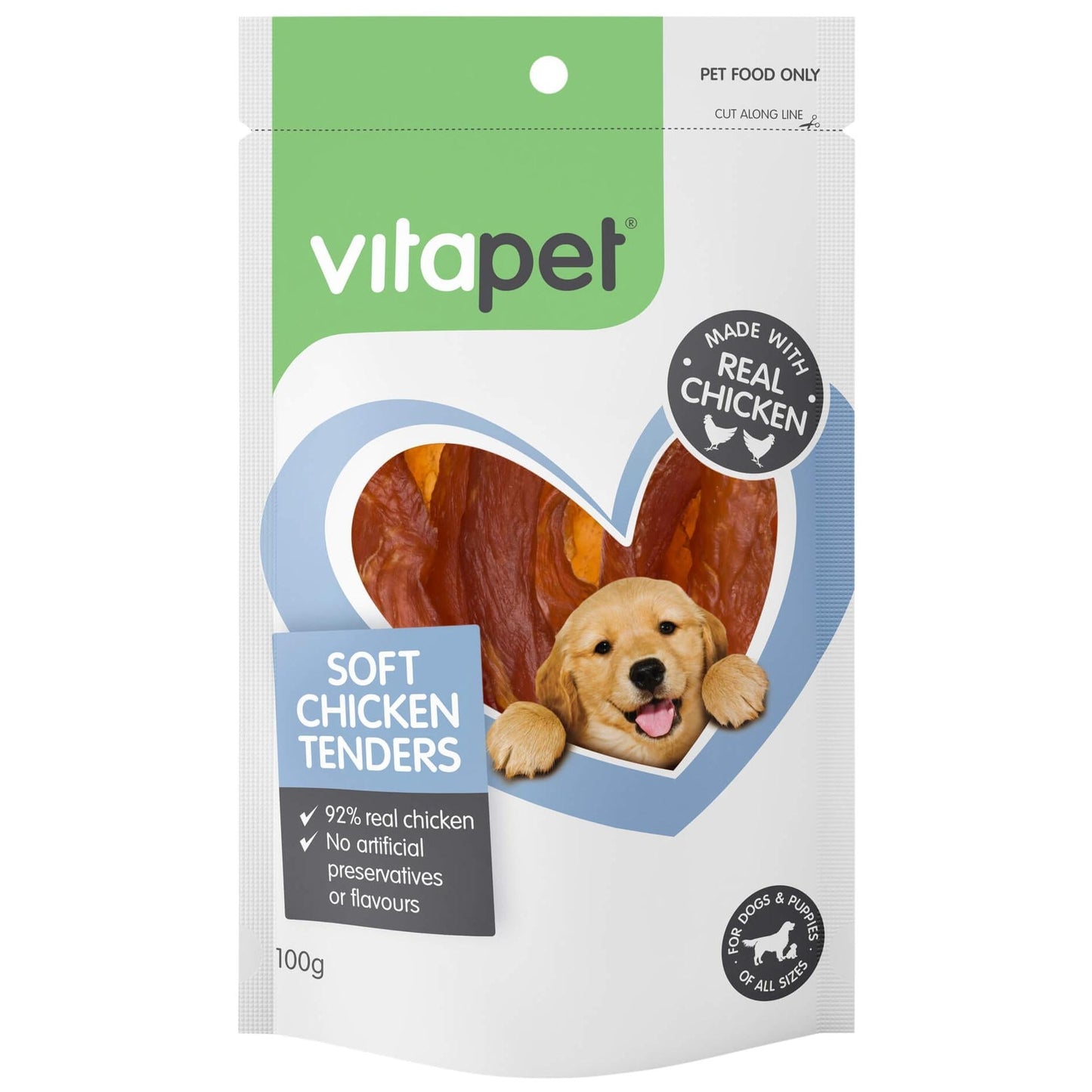 Vitapet Jerhigh Soft Chicken Tenders Dog Treats 100g - PetPost Australia