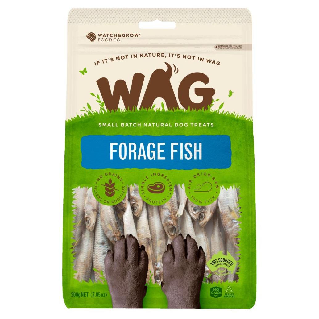 WAG Forage Fish Dog Treats 200g - PetPost Australia