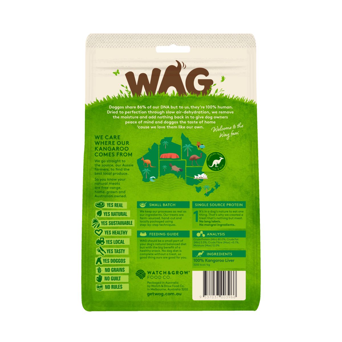 WAG Kangaroo Liver Dog Treats - PetPost Australia