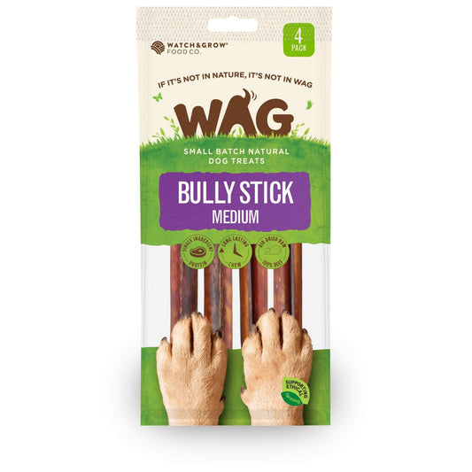 WAG Medium Bully Sticks Dog Treats 4pk - PetPost Australia