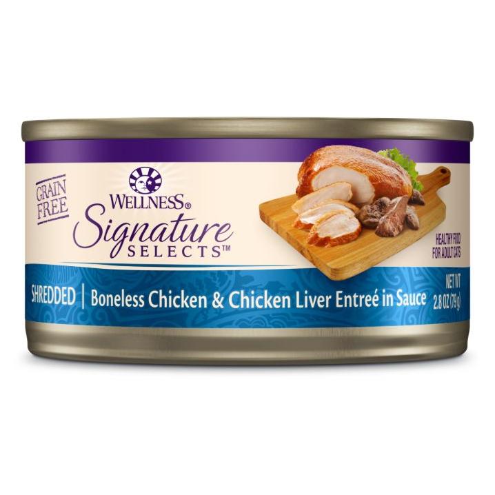Wellness Core Signature Selects Shredded Chicken With Chicken Liver Entrée in Sauce Wet Cat Food 79g - PetPost Australia