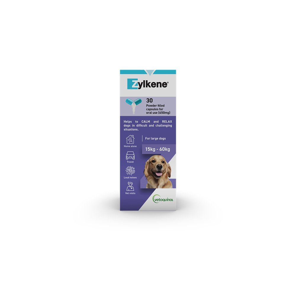 Zylkene Calming Capsules 450mg For Dogs 15-60kg 30pk - PetPost Australia